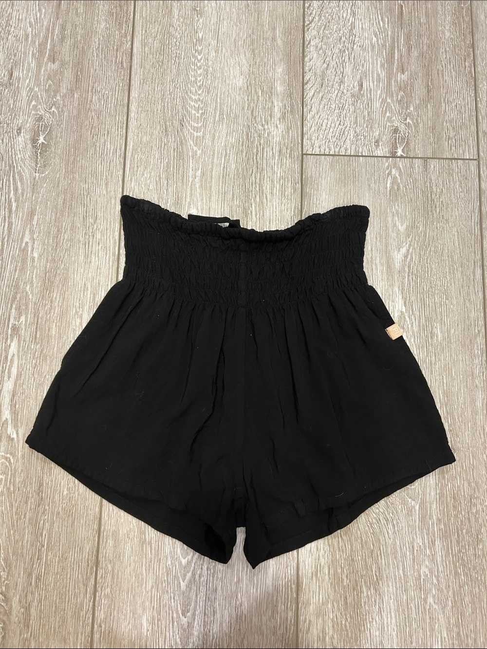 Paradise Island - High-Waist Black Smocked Women’s Shorts